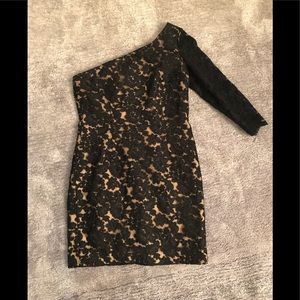 Marchesa Note Lace One Shoulder  Dress